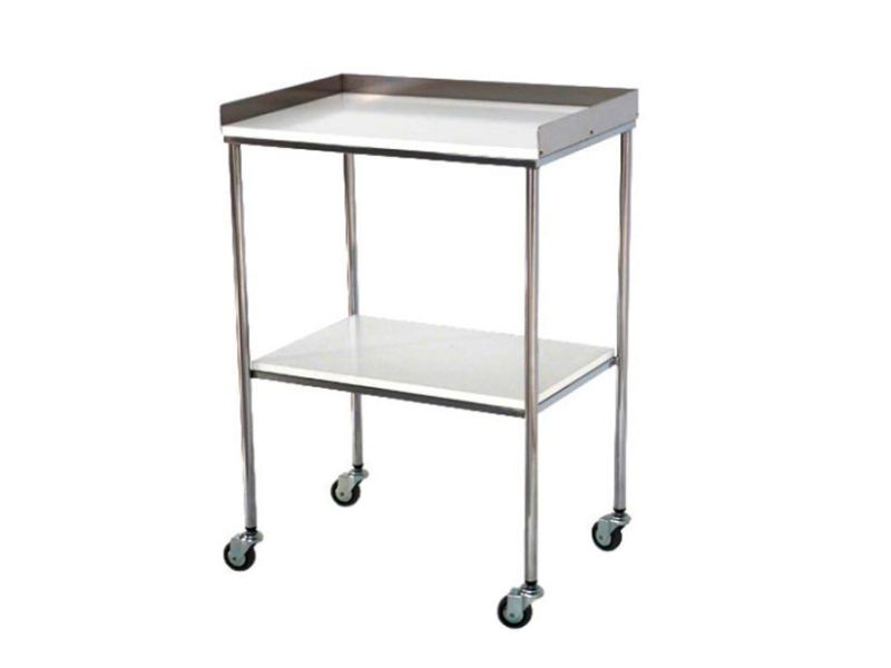 Apupöytä, runko kromattuaterästä