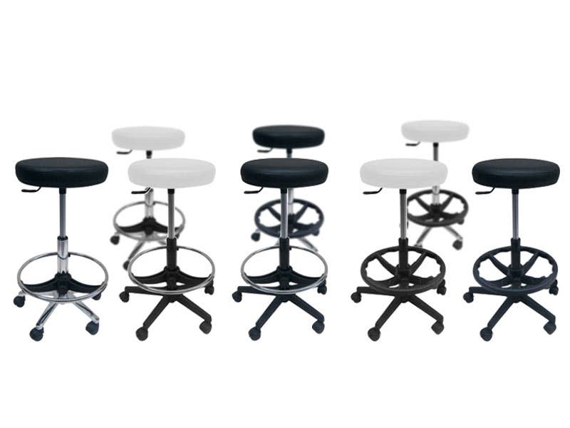Gas lift stool height 58 84 cm with footrest
