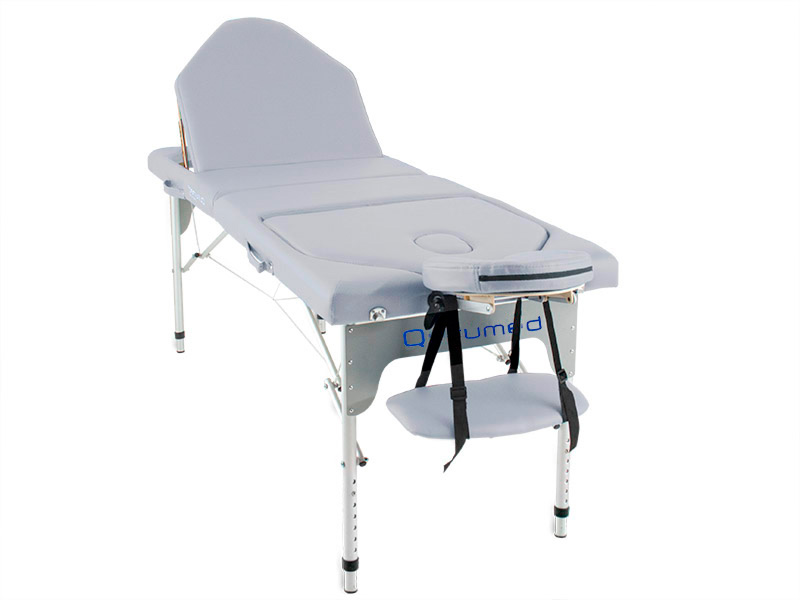 Table pliante en aluminium 186x66 cm, double dossier inclinable