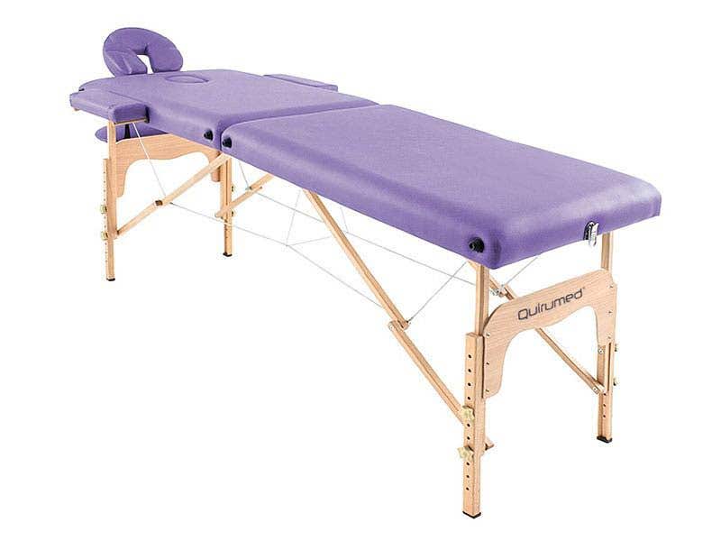 Camilla plegable masaje de madera EASY 186 x 66 cm | Morado | Quirumed