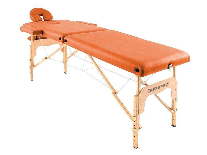 Camilla plegable masaje de madera EASY 186 x 66 cm | Naranja | Quirumed