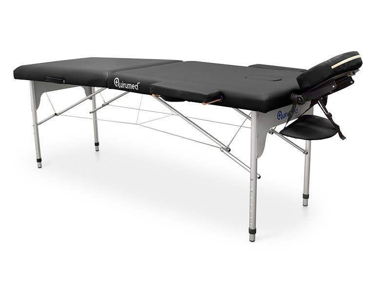 Camilla plegable de aluminio EASY 186 x 66 cm | Negro | Quirumed