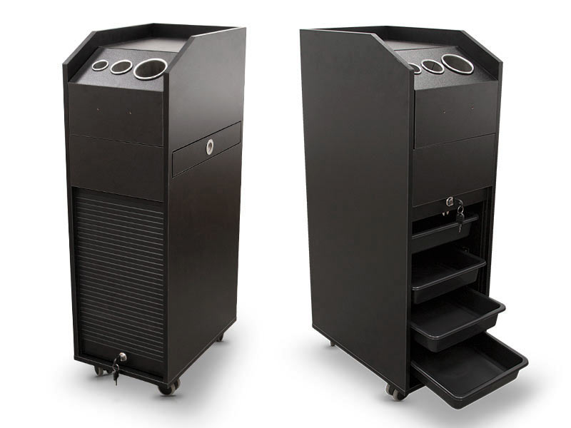 Chariot En Bois Avec Serrure Pour Salon De Coiffure