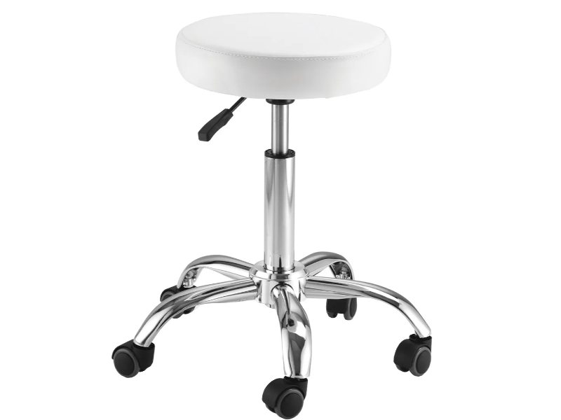 Sgabello Estetista Bianco Regolabile Sedia per Trattamenti Estetici