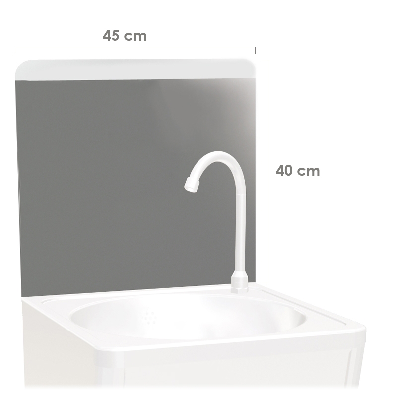 Bordo posteriore per lavabo 45 x 40 cm