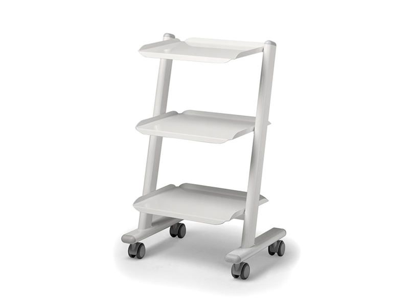 Carrello mobile con 3 prese elettriche e 3 ripiani