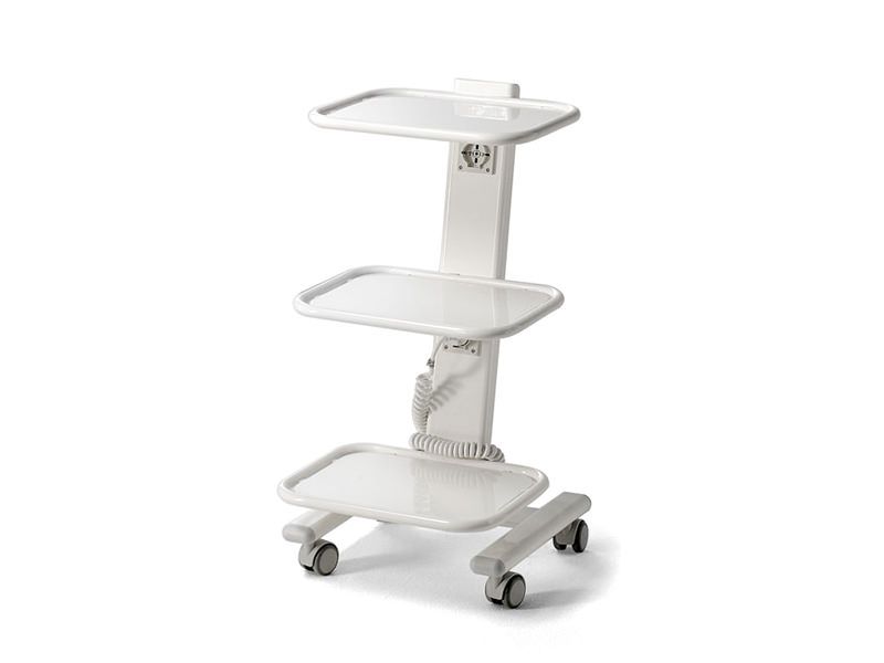 Carrello con prese elettriche, a 2 livelli e 3 vassoi