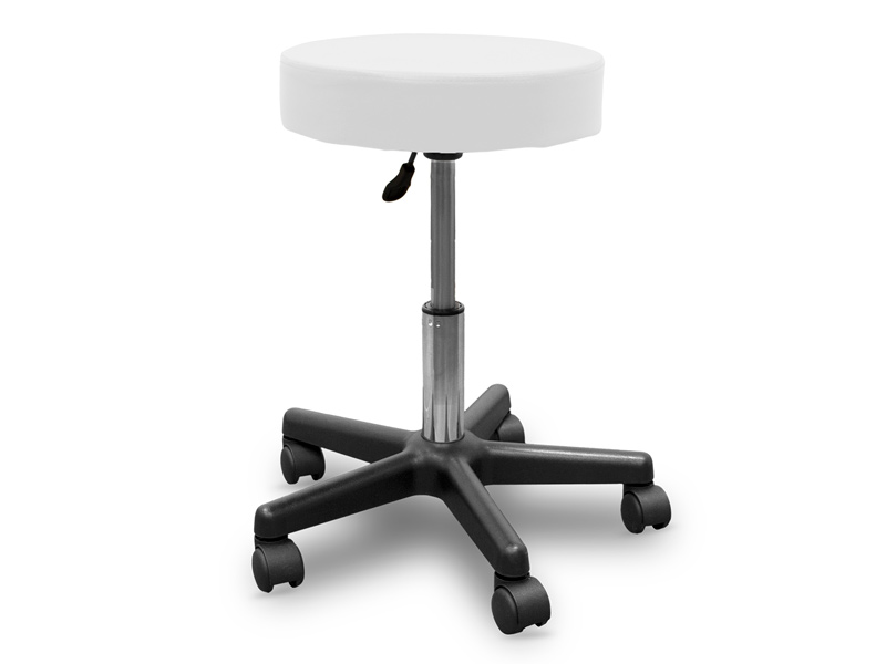 Hocker mit Rollfuß und Höhenverstellung durch Gasfederung