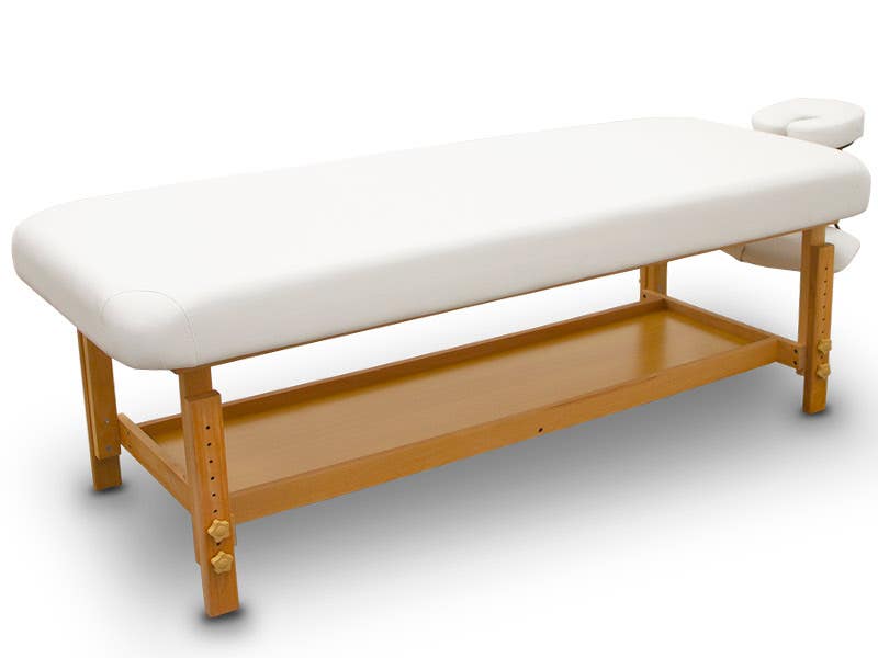 Camilla fija de madera para SPA | Blanco | Quirumed