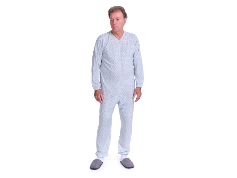 Conjunto de pijama de mistura de algodão e poliéster de manga comprida azul serenity - 9008-1