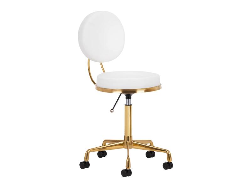 Tabouret Doré avec Dossier Réglable pour Esthétique POL-H5 Blanc