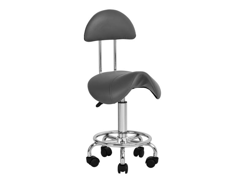 Tabouret selle avec dossier réglable gris cod. 6001