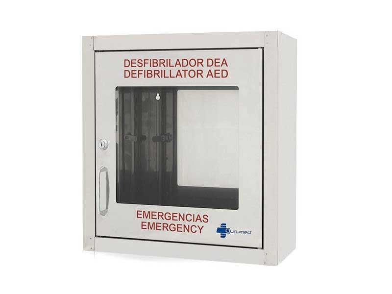 Cabina para desfibrilador acero inoxidable