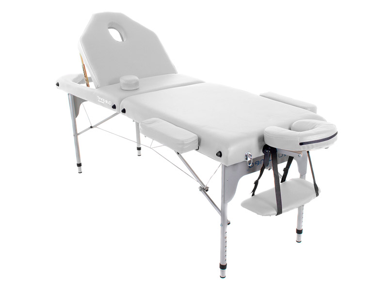 Masă de masaj pliantă din aluminiu 186 x 66 cm tapițată 14 cm