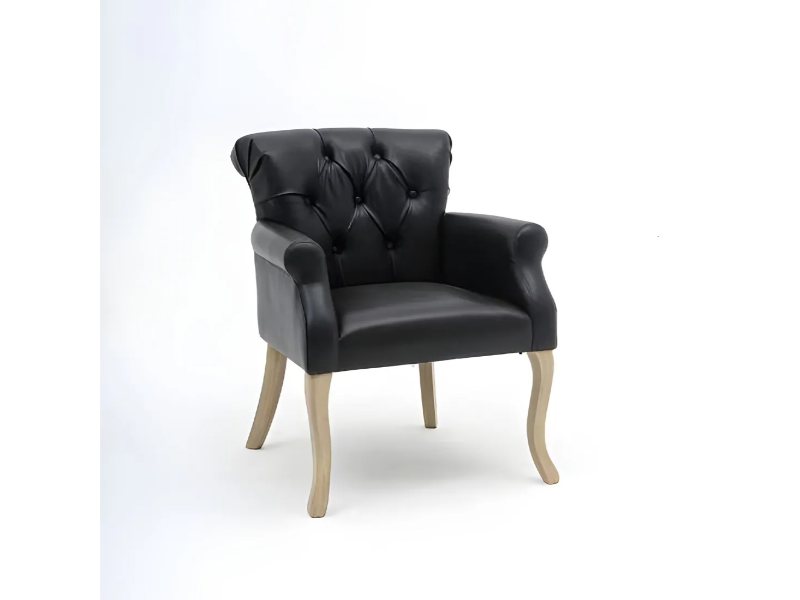 Poltrona d'Attesa Imbottita Chester di Colore Nero NEW