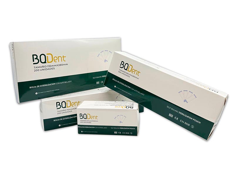 Sacs d'esterilisation autoadhésives BQDent 200 unités avec indicateur de couleur