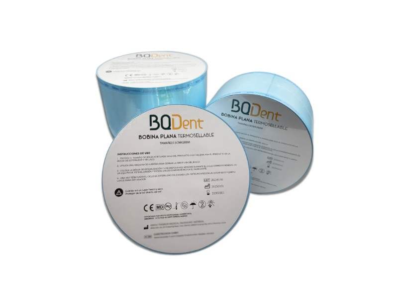 Rouleau de papier stérilisation BQDent 200 m pour autoclave vapeur ou chimique