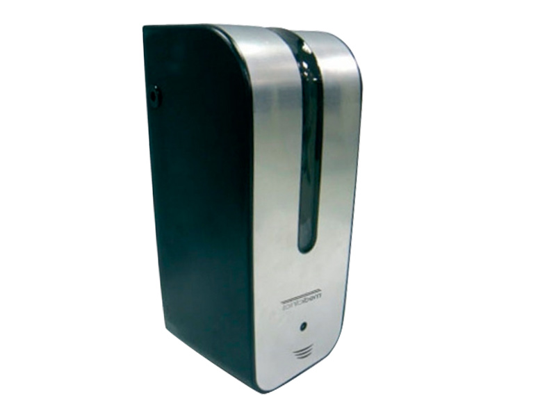 Dosificador de Jabon Automatico vertical de superficie, Plata y Negro
