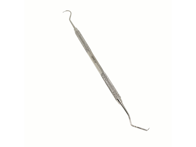 Sonde d'exploration courbe et contre-angulée en acier inoxydable stérilisable