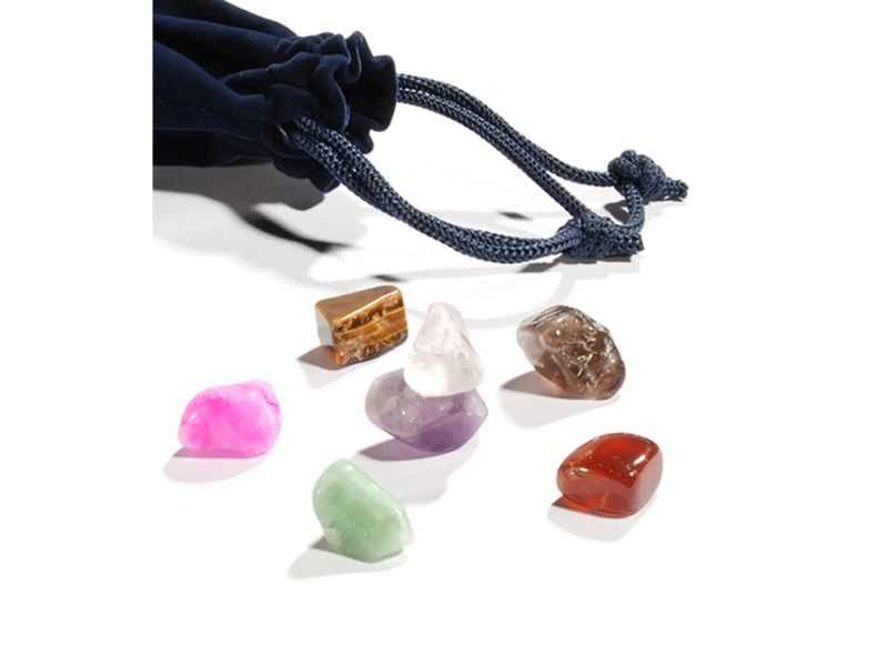 Kit de Pedras de Chakras - Conjunto Completo com 7 Pedras Semi-preciosas