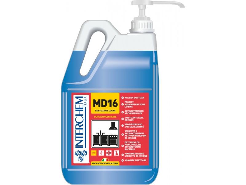 MD16 Sanitizzante cucine.Ultraconcentrato lt 5
