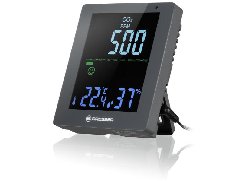 Moniteur Bresser pour CO2 et Qualité de l'Air, Gris