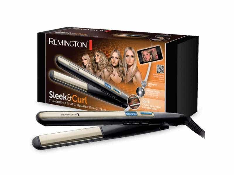 Remington Plancha de Pelo Sleek Curl 2 en 1 Alisa y Riza