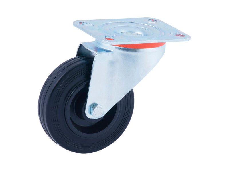 Roue Pivotante en Caoutchouc Résistant Noir Ø125mm - Modèle cr29472 afo