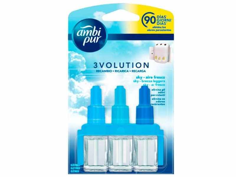 Ambipur ambientador 3 volution recambio aire fresco 21ml