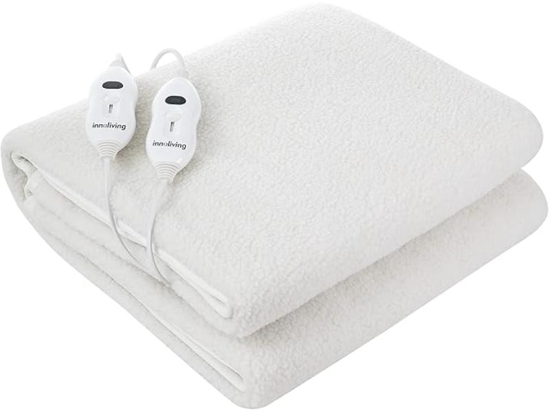 Innoliving Scaldaletto Elettrico, Coperta Elettrica Matrimoniale, Lana Matrimoniale INN-064, Riscaldamento Rapido, Spegnimento Automatico, Lavabile