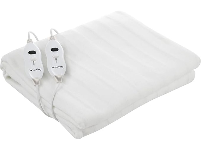 Innoliving Scaldaletto Elettrico, Coperta Elettrica Matrimoniale, Poliestere Matrimoniale INN-065, Riscaldamento Rapido, Spegnimento Automatico, Lavabile