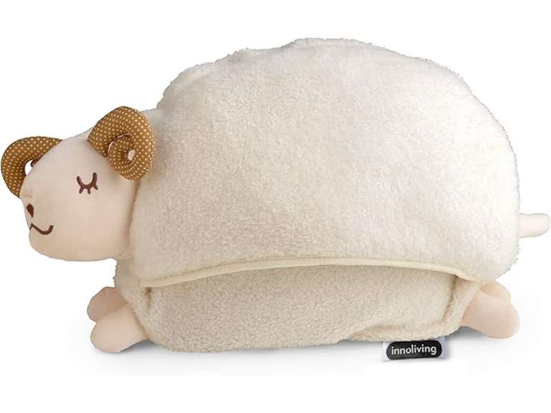 Innoliving Peluche Capretta Riscaldabile INN-768C, Cuscino Termico a forma di Capretta, Scaldino Elettrico Scaldamani e Piedi, Senza Acqua