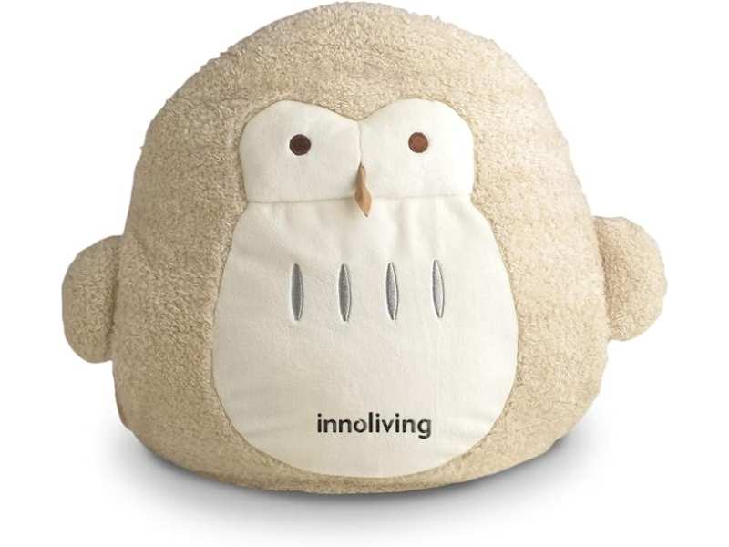 Innoliving Peluche Gufo Riscaldabile INN-768G, Cuscino Termico a forma di Gufo, Scaldino Elettrico Scaldamani e Piedi, Senza Acqua