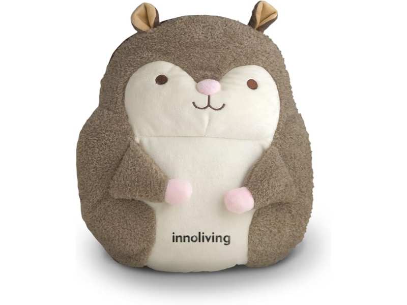 Innoliving INN-768S Peluche Scoiattolo Riscaldabile, Cuscino Termico a Forma di Scoiattolo, Scaldino Elettrico Senza Acqua, Cordless, Durata Calore 6 Ore