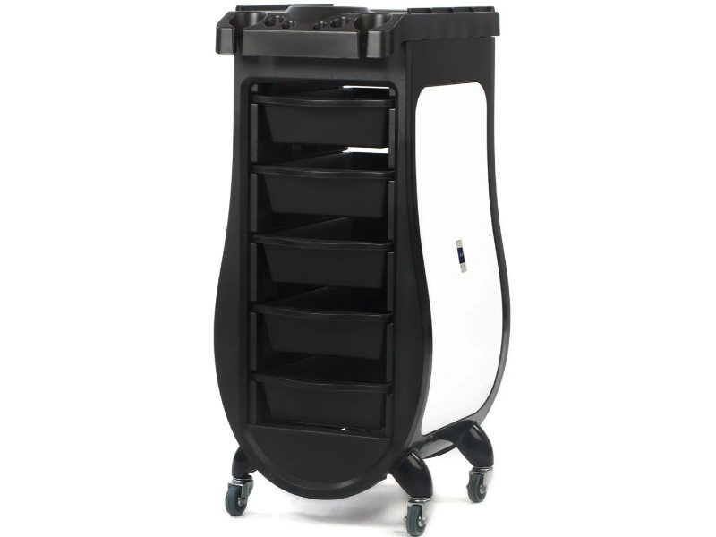 Carrello Parrucchiere con 5 Cassetti Estraibili e Ripiano Porta Accessori