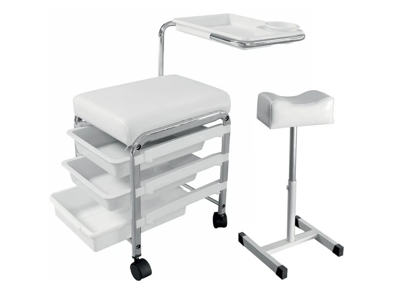 Carrello Manicure con Poggiapiedi Pedicure Professionale