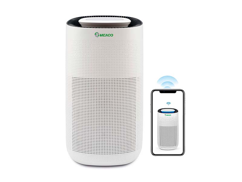 Purificateur d'air Meaco MeacoClean CA-HEPA 76x5, idéal pour la maison et le bureau, contrôle Wi-Fi