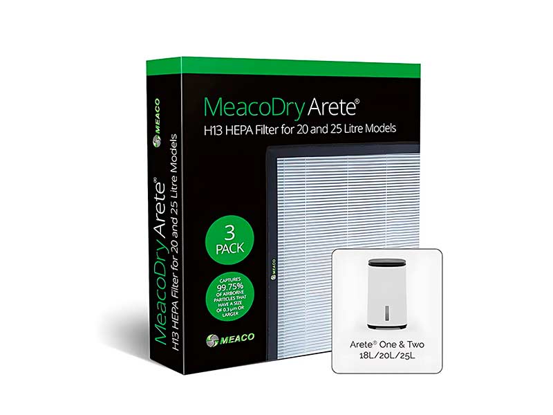 Filtre HEPA, purificateur d'air MeacoDry Arete® H13, haute efficacité d'élimination des particules, rétention de 99,75 %