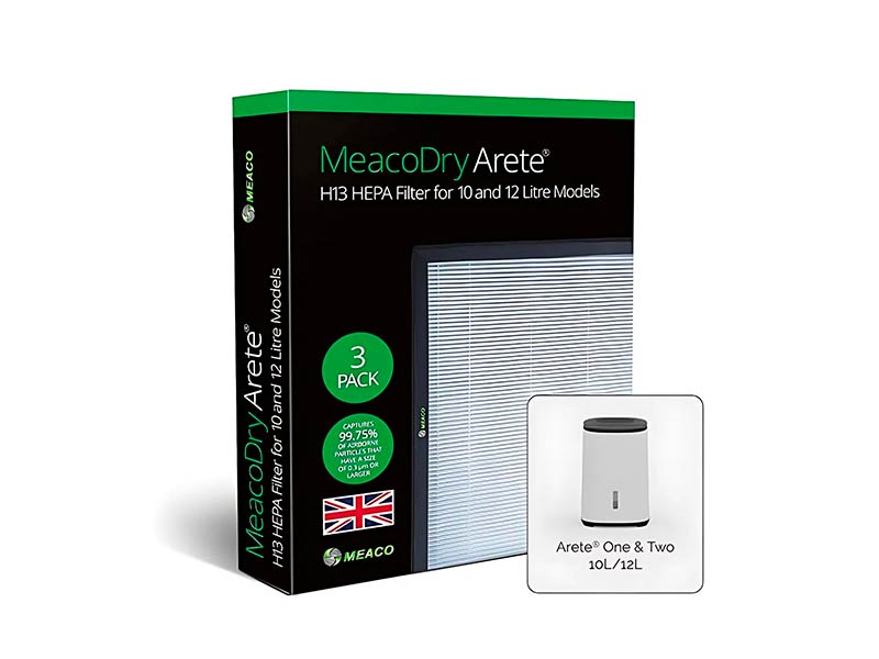 Filtre HEPA MeacoDry Arete H13, compatible avec les déshumidificateurs de 10 et 12 L, lot de 3 filtres