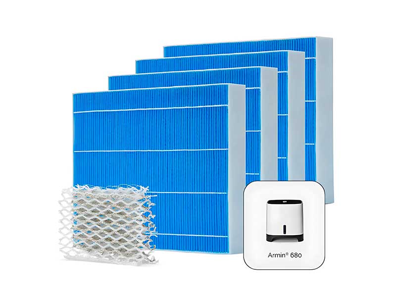 Pack de 4 tampons évaporatifs Meaco Armin® et Silvertex® pour Armin 680 ml, compatibles avec les humidificateurs