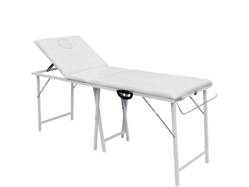Lettino Massaggio Pieghevole Portatile con Asta Porta Rotolo