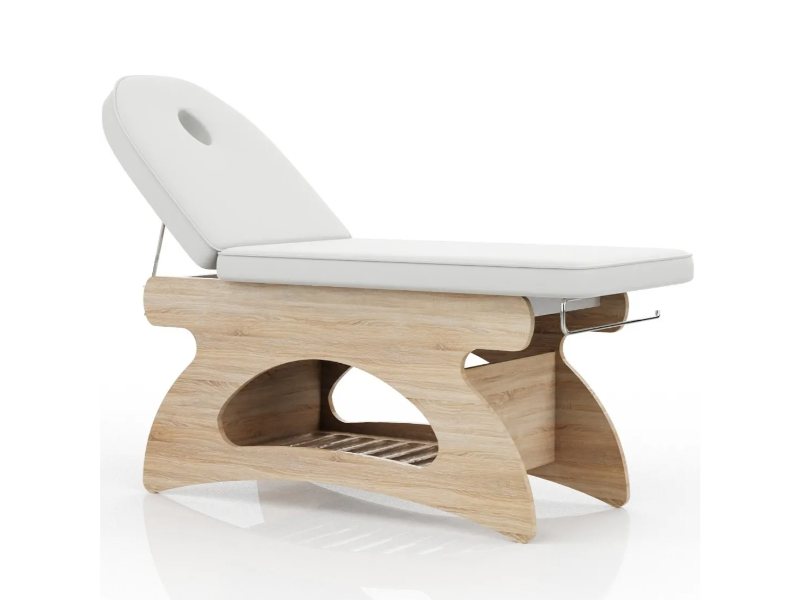 Lettino Massaggio in Legno Professionale Regolabile con Porta Rotolo
