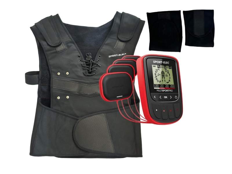 Elettrostimolatore Sport-elec Multisport Pro, 4 canali, 94 programmi, gilet e bracciali