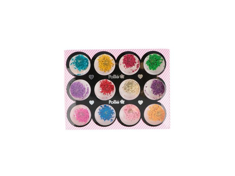 Fleur Séchée pour Ongles 3 boîtes 36 Couleurs Nail Applique 72 pièces 3D Nail Art Fournitures Applique pour Bricolage Nail Art décoration