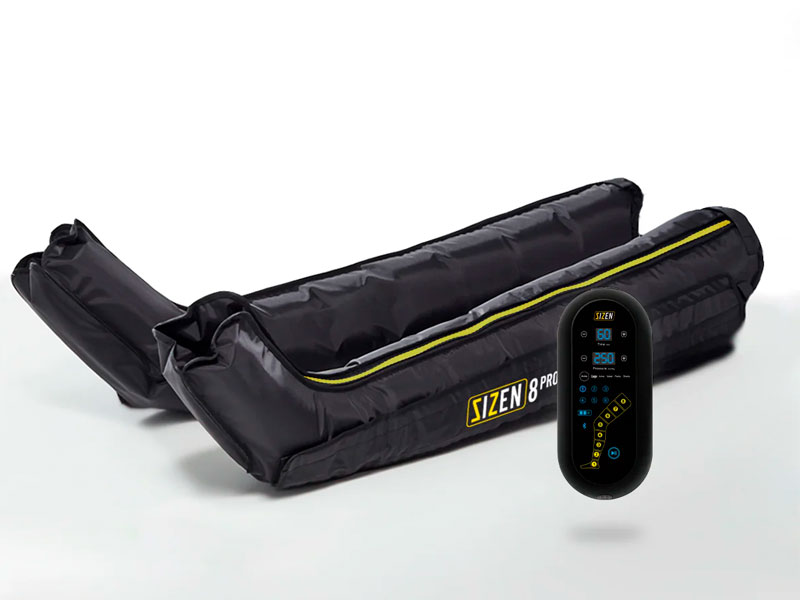 Presoterapia Sizen 8 Pro con batería integrada, 8 cámaras, 6 programas y 25 niveles de presión