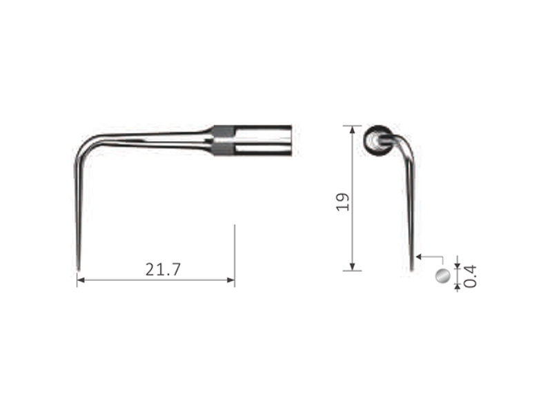 Inserto périodontal titanio compatible Woodpecker P50L EMS PSL NSK P21LE