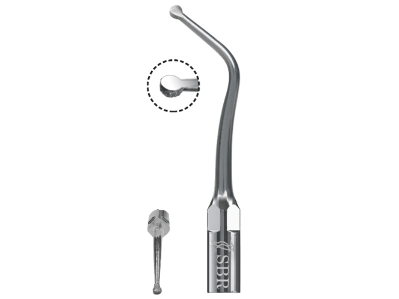 Pointe diamantée demi-sphère 45° gauche compatible Mectron Woodpecker EMS