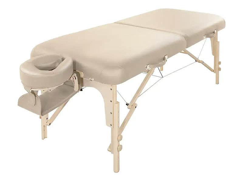 Tavolo da massaggio pieghevole AMARA 76 cm, legno di faggio, uso intensivo | Beige | Nandara
