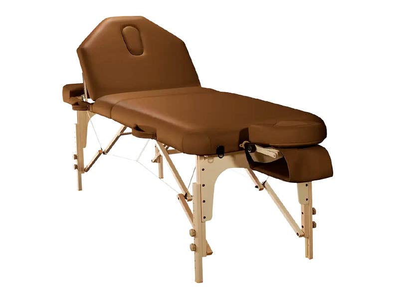 Mesa de masaje plegable de madera con respaldo ajustable 76 cm AURA SUPREME | Chocolate | Nandara