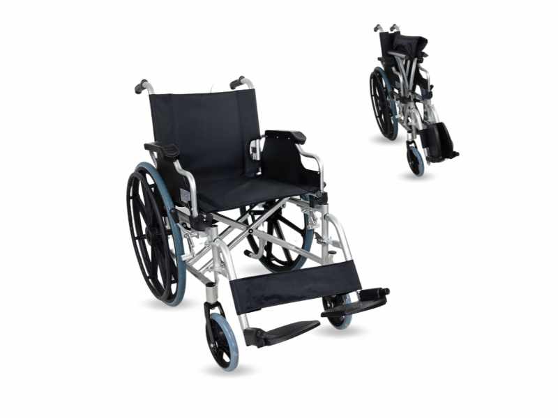 Cadeira de Roda Ópera Plegável Aluminio Assento 46cm - Leve e Confortável